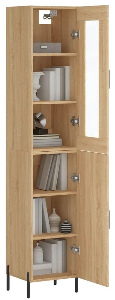 vidaXL Μπουφές Sonoma δρυς 34,5 x 34 x 180 εκ. από Επεξεργασμένο Ξύλο