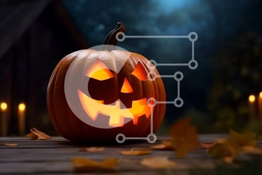 Intra Συλλεκτικό Ξύλινο Παζλ Plywood 4mm - Φωτισμένη κολοκύθα για αποκριάτικη διακόσμηση Σε Ξύλινο Κουτί - Διαστάσεις Puzzle: 10x10 cm – 25 κομμάτια