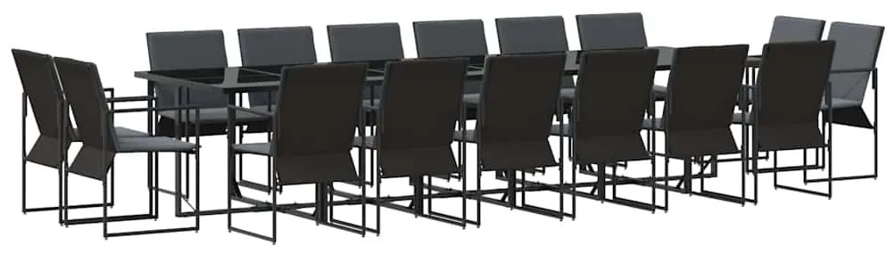 vidaXL Σέτ φαγητού για κήπο 17 pcs Μαύρο Ατσάλι