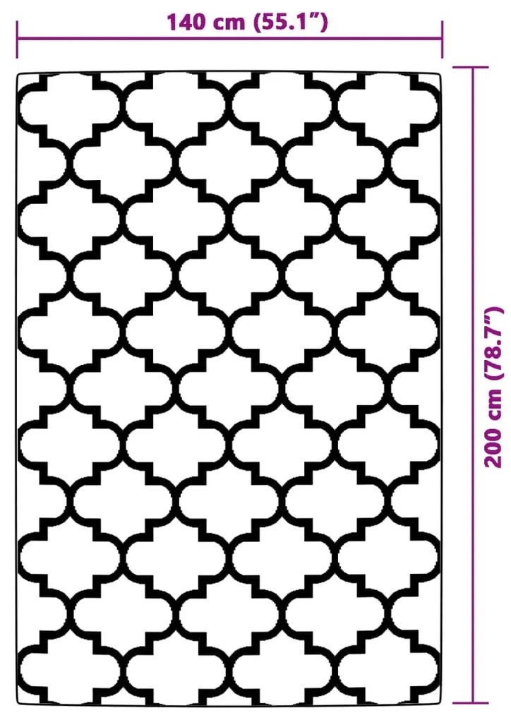 Χαλί εξωτερικού χώρου ARAKIL μπλε 140x200 cm PP - Μπλε