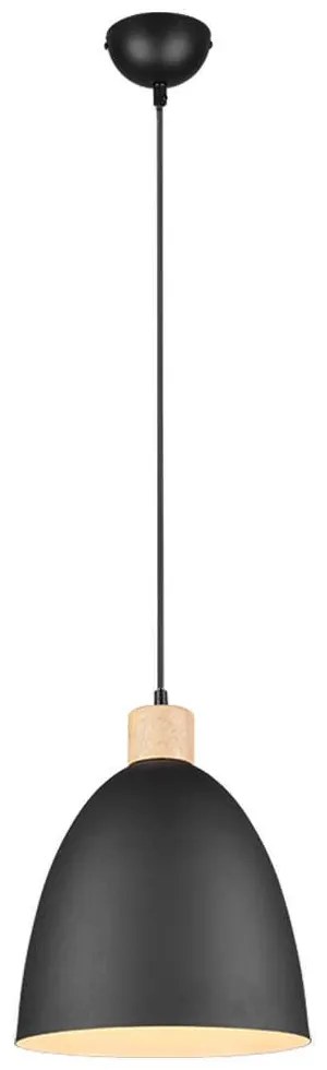 Φωτιστικό Οροφής Jagger R30681032 1xE27 40W Φ25cm 150cm Black Mat RL Lighting Metal