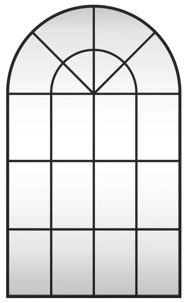 Καθρέφτης Τοίχου Αψίδα Μαύρος 60 x 100 εκ. από Σίδερο - Μαύρο