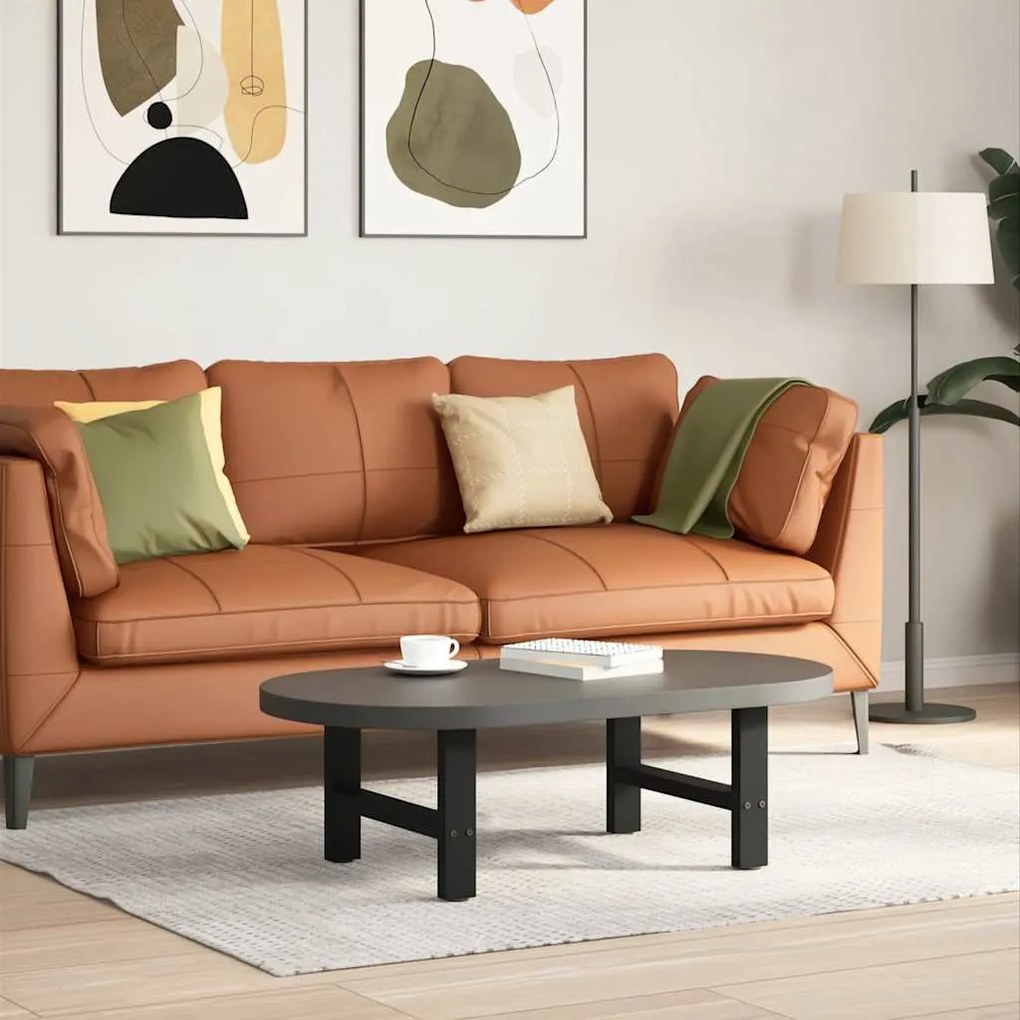 vidaXL Πόδια τραπεζιού σαλονιού Μαύρο 2 τεμ. 50x(30-31) εκ. Ατσάλι