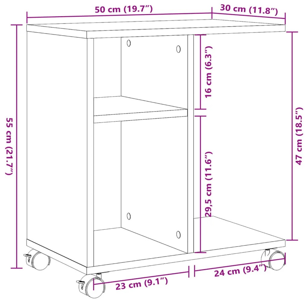 ΒΟΗΘΗΤΙΚΟ ΤΡΑΠΕΖΙ ΜΕ ΡΟΔΕΣ ΓΚΡΙ ΣΚΥΡ 50X30X55 ΕΚ ΕΠΕΞ. ΞΥΛΟ 840572