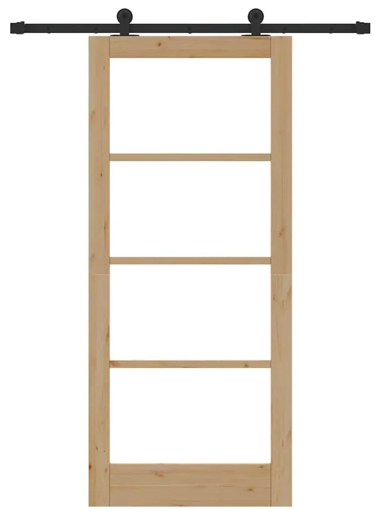 vidaXL Συρόμενη Πόρτα ORKDAL Καφέ 86 x 198.5 cm Ξύλο και μέταλλο