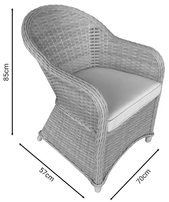 Πολυθρόνα κήπου Hadrian pakoworld rattan καφέ- textilene μπεζ 70x57x85εκ - 152-000053