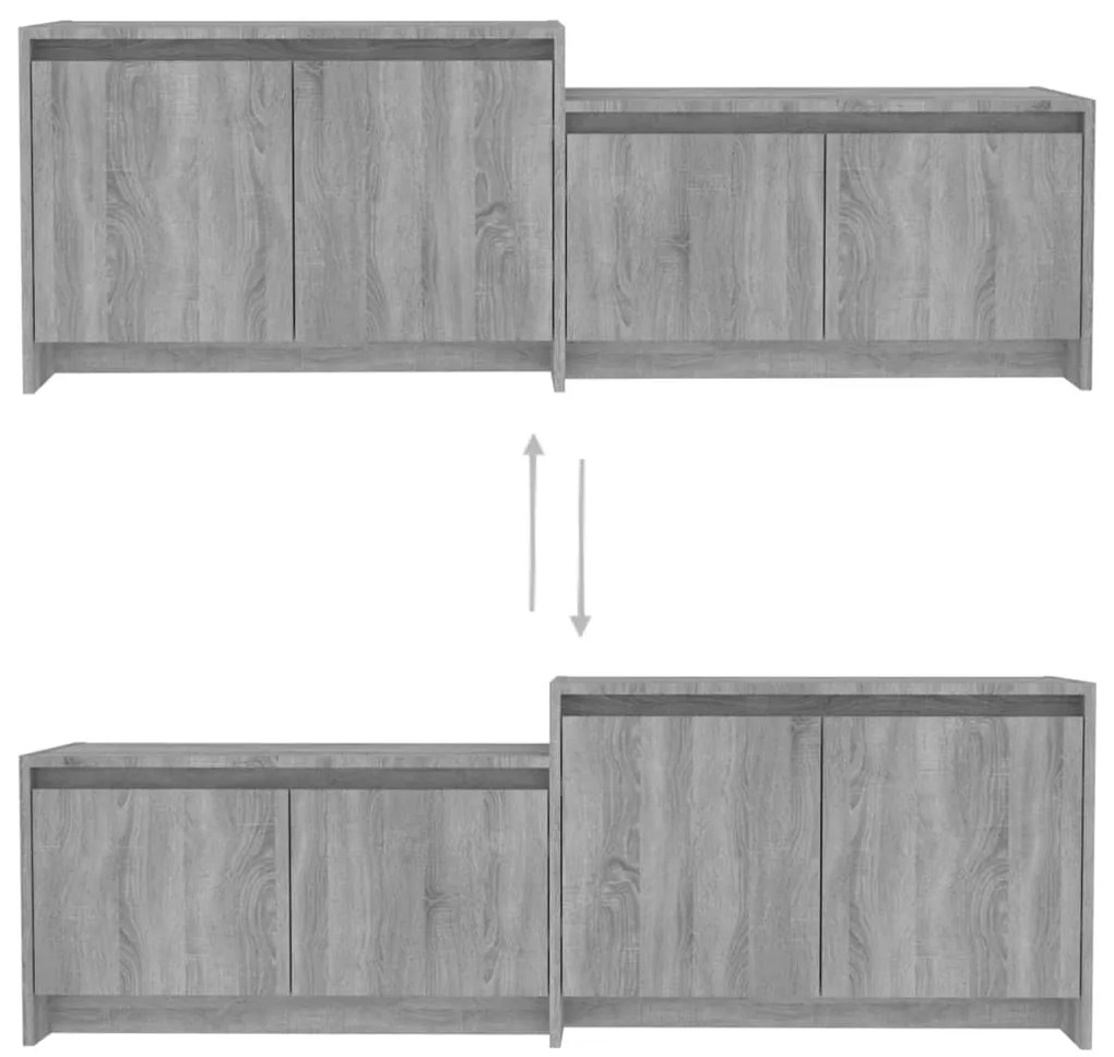 vidaXL Έπιπλο Τηλεόρασης Γκρι Sonoma 146,5x35x50 εκ. Επεξεργ. Ξύλο