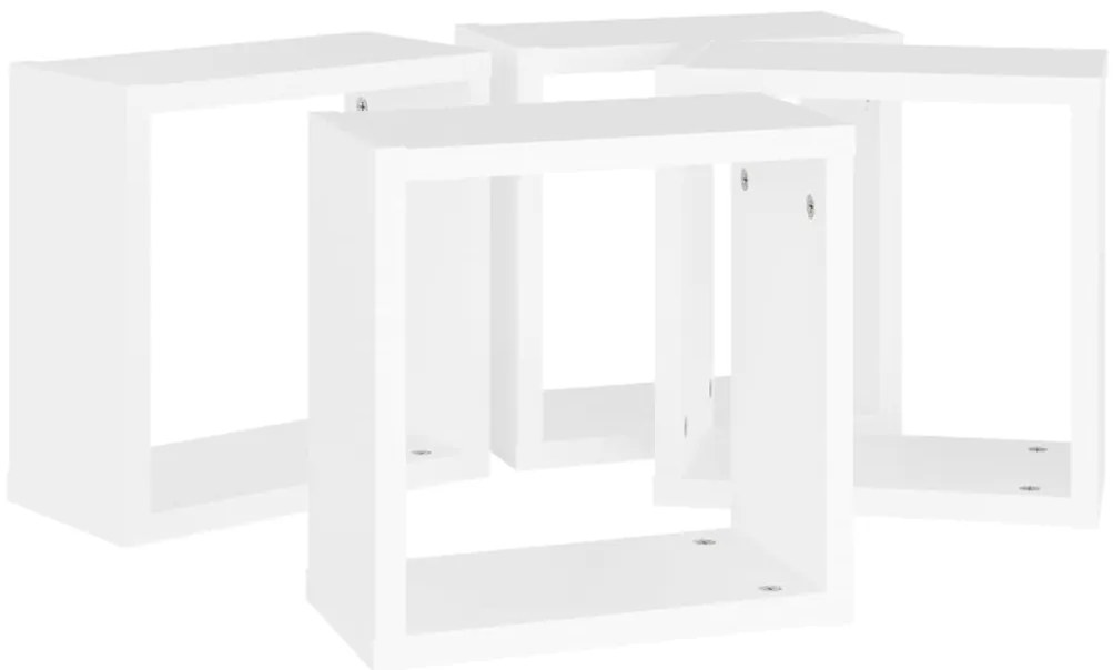vidaXL Ράφια Κύβοι Τοίχου 4 τεμ. Λευκά 30 x 15 x 30 εκ.