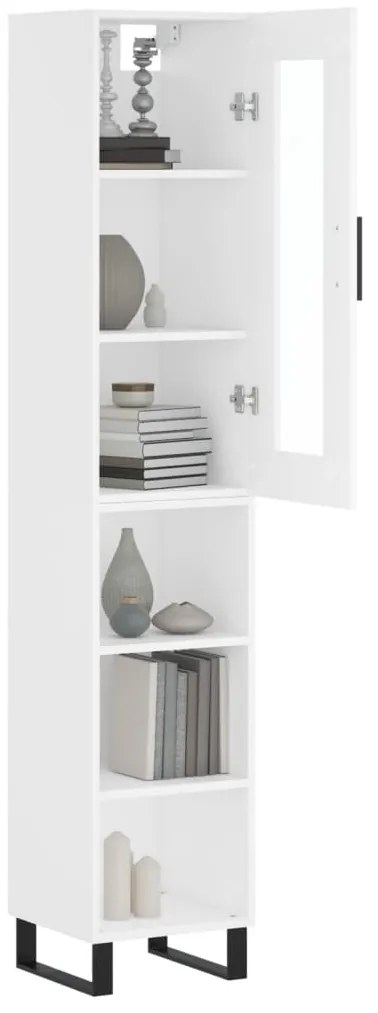 vidaXL Ντουλάπι Λευκό 34,5 x 34 x 180 εκ. από Επεξεργασμένο Ξύλο