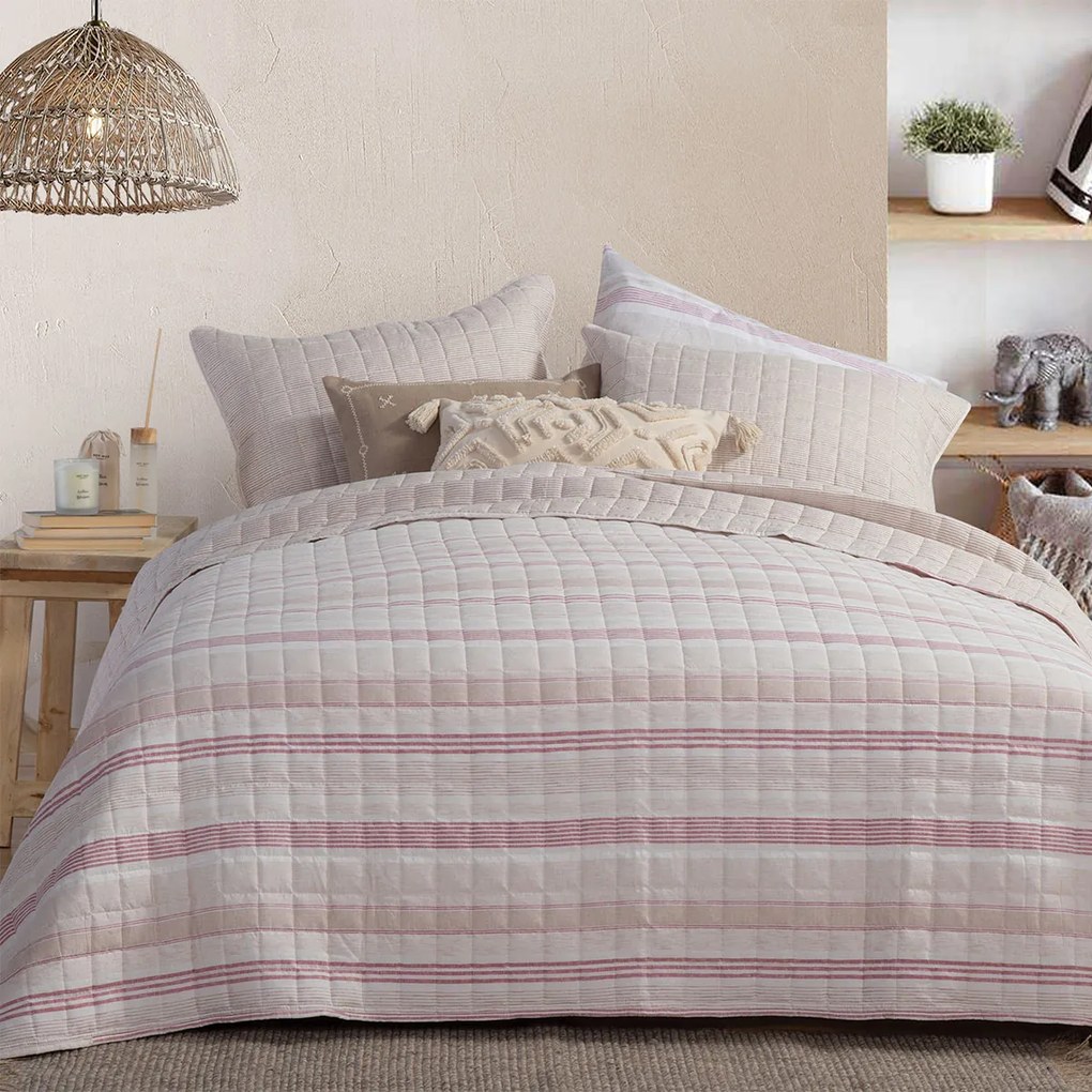 Κουβερλί Ημίδιπλο (180x240) 2 Όψεων Nef-Nef Homeware Canfield Beige