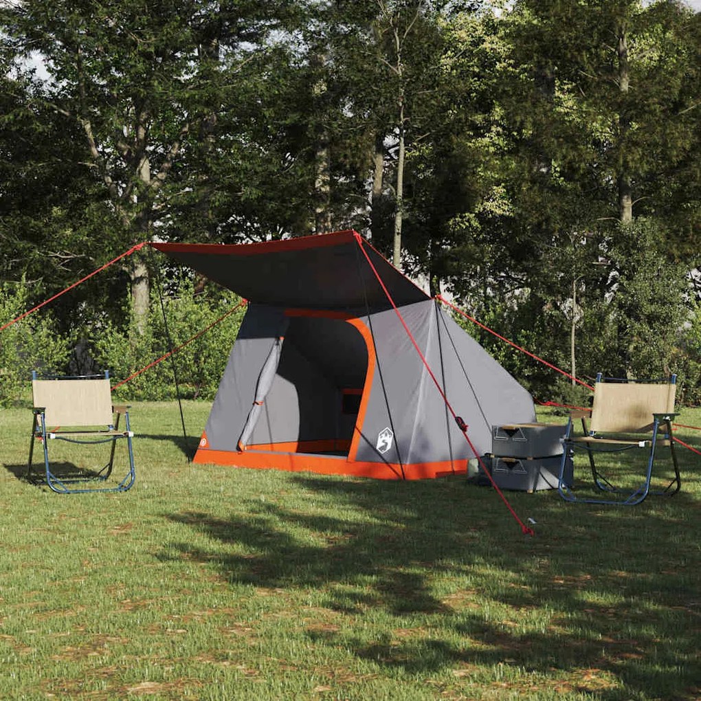 vidaXL Σκηνή Camping Γκρι και πορτοκαλί 282 x 225 x 154 εκ Πολυεστέρας