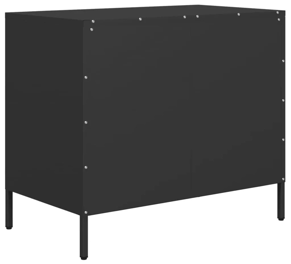 vidaXL Ντουλάπι Μαύρο 68x39x58,5 εκ. από Χάλυβα Ψυχρής Έλασης