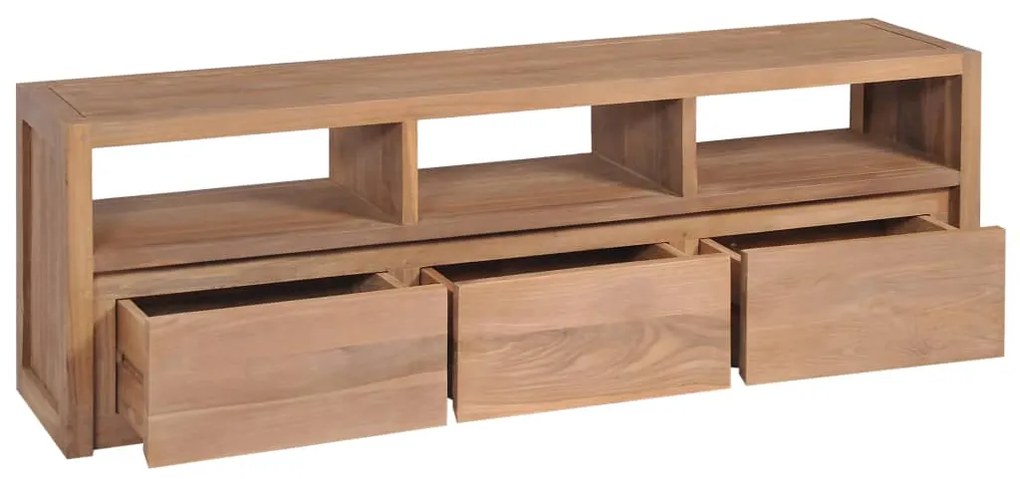 vidaXL Έπιπλο Τηλεόρασης 120x30x40 εκ Μασίφ Ξύλο Teak/Φυσικό Φινίρισμα