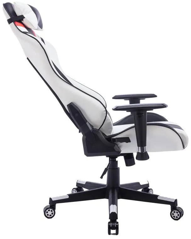 Καρέκλα γραφείου gaming Mazol pu μαύρο-λευκό 66x56x135εκ 66x56x135 εκ.