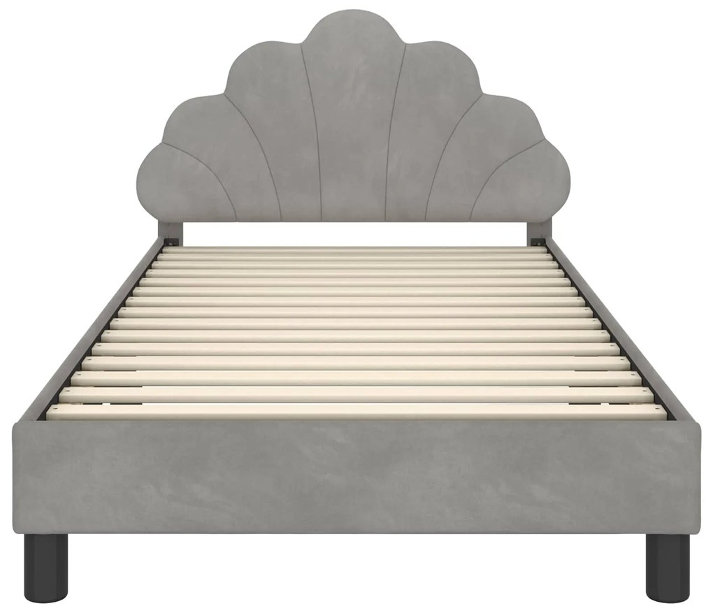 vidaXL Κρεβάτι Παιδικής Κρεβατοκάμαρας με Κεφαλάκι Ανοιχτό γκρι