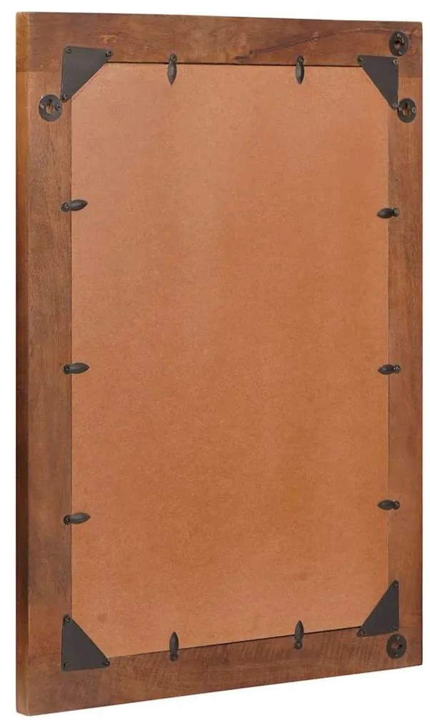 vidaXL Καθρέφτης καφέ και ασημί 50 x 70 cm Στερεό ξύλο μάνγκο, γυαλί