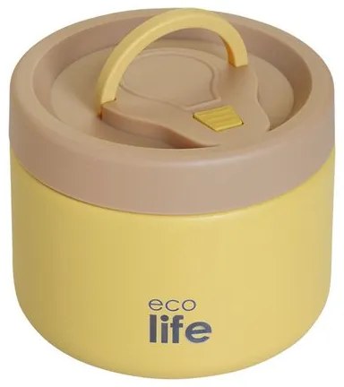 Ecolife Φαγητοδοχείο 650ml Ανοξείδωτο Διπλού Τοιχώματος Κίτρινο 33-BO-9094