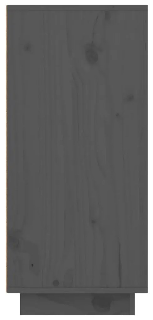 Συρταριέρα Γκρι 111x34x75 εκ. από Μασίφ Ξύλο Πεύκου - Γκρι