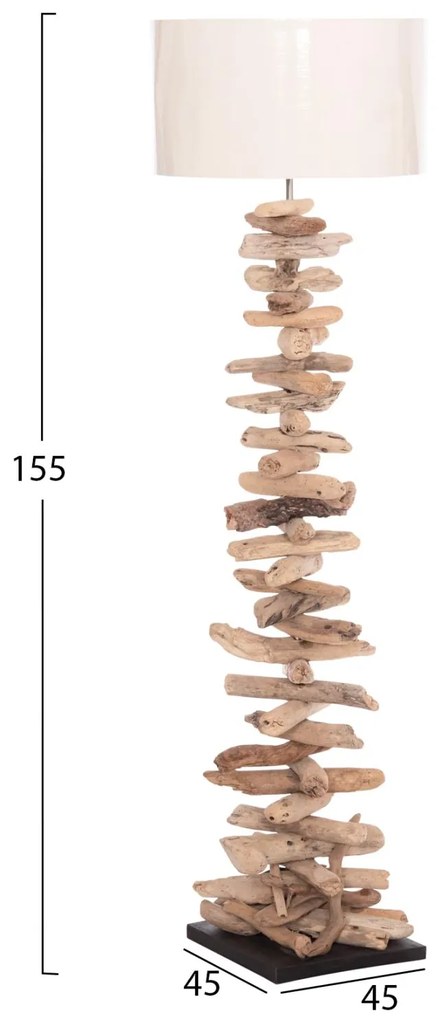 Διακοσμητικό Φωτιστικό Δαπέδου ALTAR C4430 Driftwood Φυσικό - PVC Λευκό Φ45x155Υ εκ. 45x45x155 εκ.