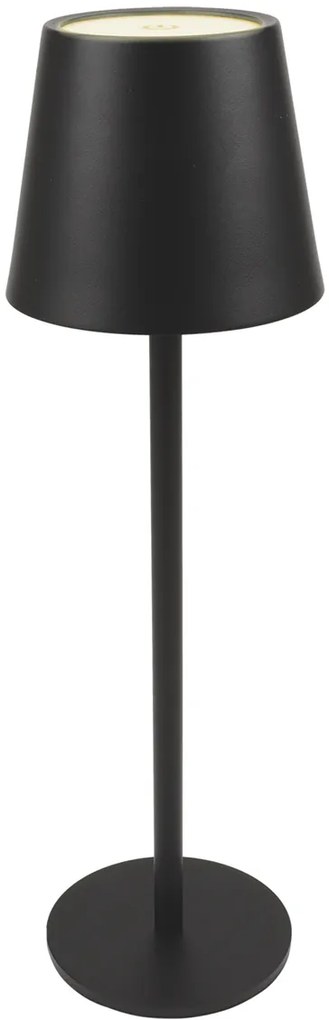 POWERTECH LED επιτραπέζιο φωτιστικό HLL-0193, ρυθμιζόμενο, επαναφορτιζόμενο, μαύρο