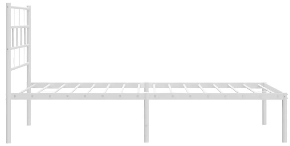 vidaXL Πλαίσιο Κρεβατιού με Κεφαλάρι Λευκό 90 x 190 εκ. Μεταλλικό
