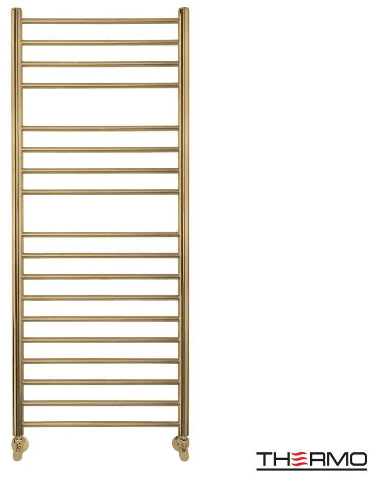 Thermo Bellavia Θερμαινόμενη πετσετοκρεμάστρα 120x50cm Brushed Brass Gold ΔΕΝ ΠΕΡΙΛΑΜΒΑΝΤΟΝΤΑΙ ΔΙΑΚΟΠΤΕΣ &amp; ΑΝΤΙΣΤΑΣΕΙΣ