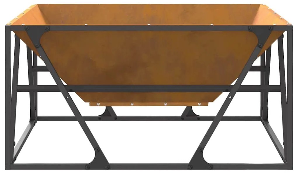 vidaXL Φωτιά Καφέ 80 x 80 x 40 cm Ατσάλι σκληρυθέν στον αέρα
