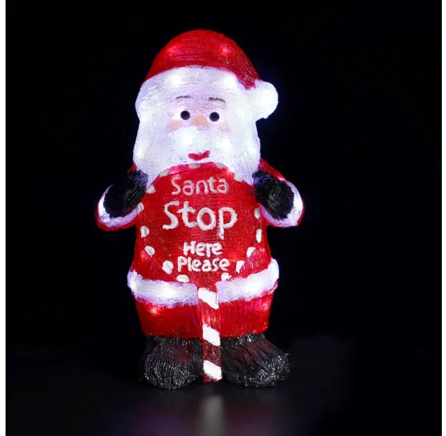 Acrylic Standing Santa 60 LED Λευκό IP44 24 5x18x40 5cm 30cm Καλώδιο X0860228 ACA-X0860228-Κόκκινο X0860228