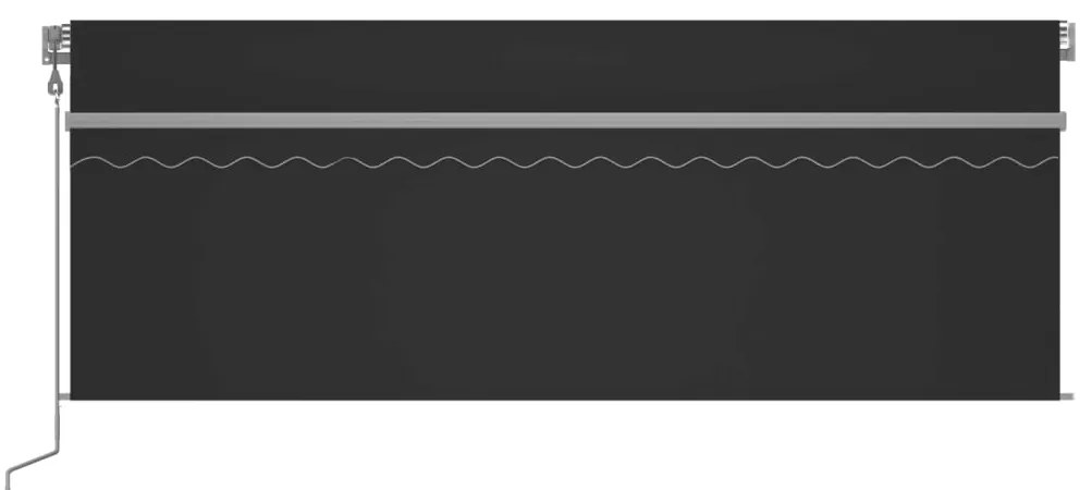 vidaXL Τέντα Αυτόματη με Σκίαστρο/LED/Αισθ. Ανέμου Ανθρακί 4,5 x 3 μ.