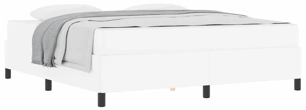 vidaXL Σκελετός κρεβατιού με στρώμα Λευκό 180 x 200 cm Τεχνητό δέρμα