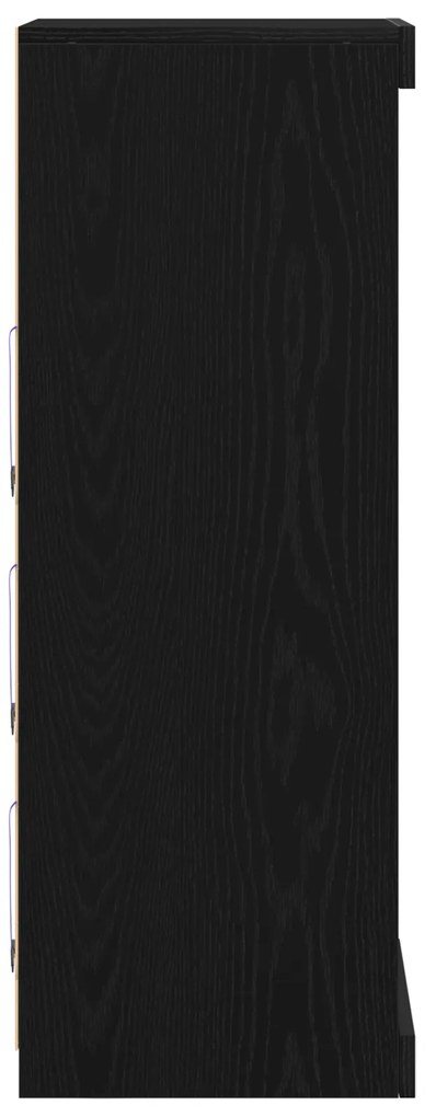 vidaXL Μπουφές με LED Φώτα Μαύρη Δρυς 41x37x100 εκ