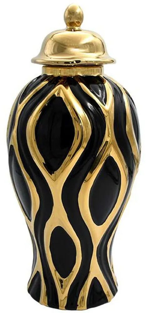Βάζο Κεραμικό 374-224-417 18x33cm Black-Gold Ceramic