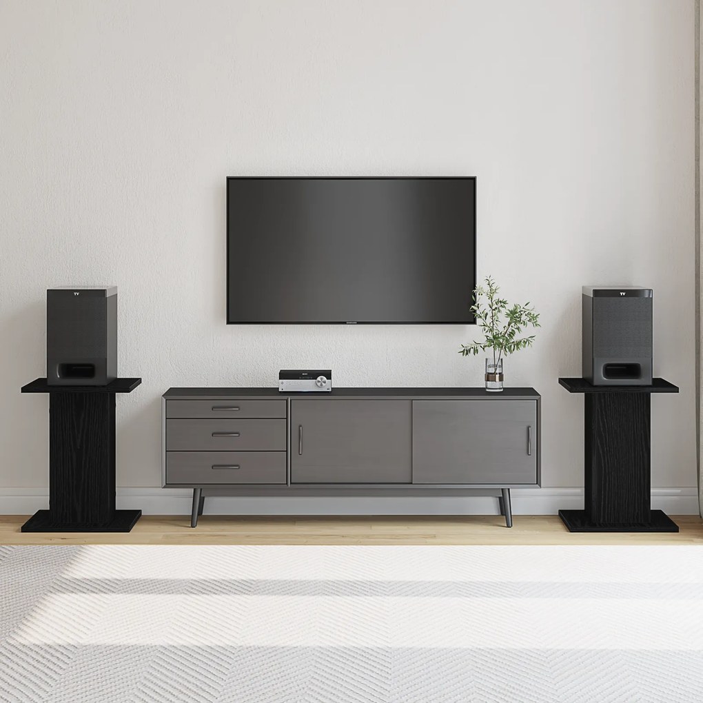 vidaXL Βάσεις Ηχείων 2 pcs Μαύρη δρυς 30 x 30 x 40 cm