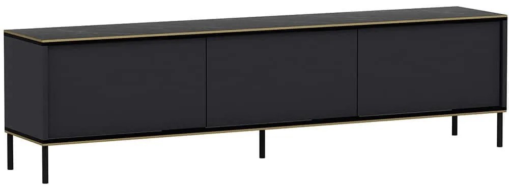 Έπιπλο Tηλεόρασης Imaj 382NRC1129 180x35x45,2cm Marble Effect Black-Anthracite