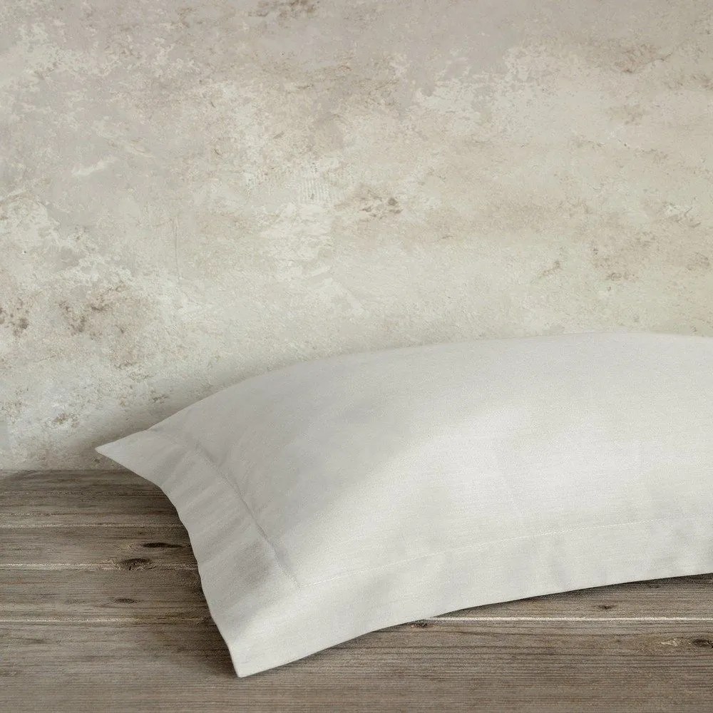 Μαξιλαροθήκες Superior Satin (Σετ 2τμχ) Oxford 3 Πλευρών Fog Beige Nima 52X72 100% Cotton Satin