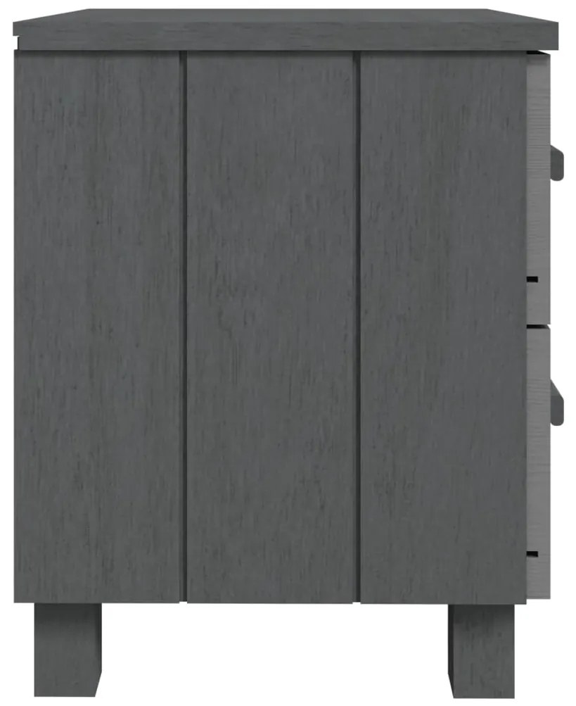 vidaXL Κομοδίνο HAMAR 2 Τεμ. Σκ. Γκρι 40x35x44,5εκ. Μασίφ Ξύλο Πεύκου