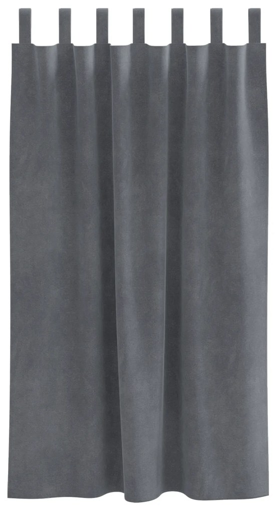 vidaXL Curtains blackout με βρόχους κρεμάσματος 2 τεμάχια Σούπερ ανοιχτό γκρι βελούδο