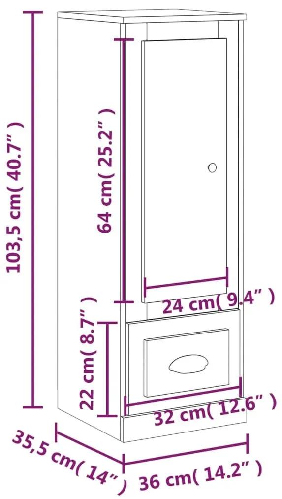 Ντουλάπα Καπνιστή δρυς 36x35,5x103,5 cm από Επεξεργασμένο Ξύλο - Καφέ