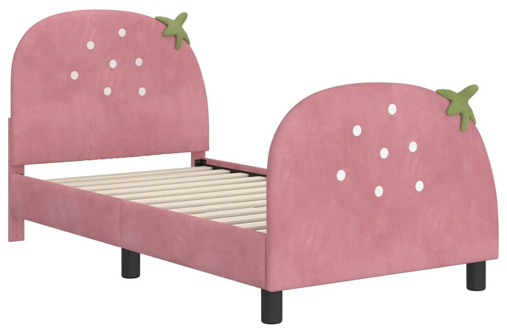 vidaXL Κρεβάτι Παιδικής Κρεβατοκάμαρας με Κεφαλάκι Ροζ 80 x 160 cm