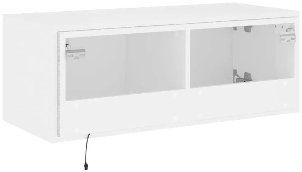 Έπιπλο Τοίχου Τηλεόρασης με LED Λευκό 80x35x31 εκ. - Λευκό