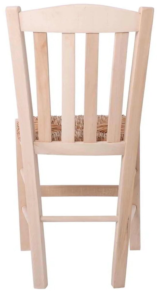 Καρέκλα Άβαφη CASA με Ψάθα Αβίδωτη 42x45x88cm