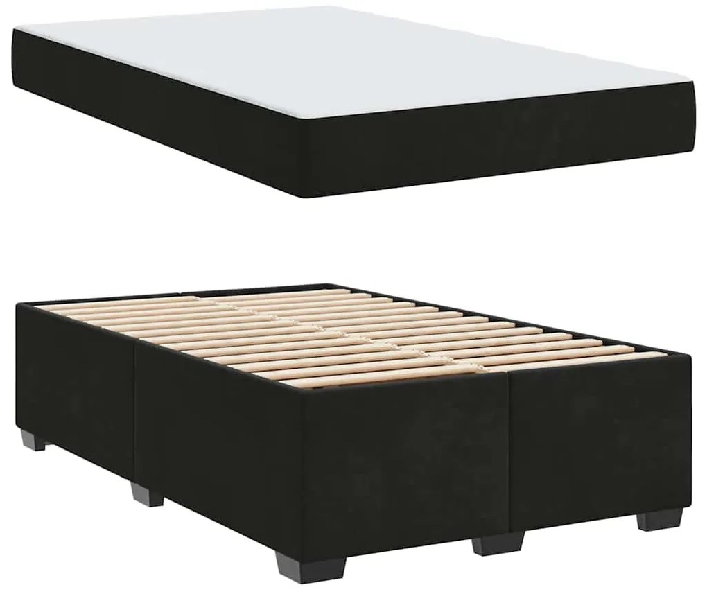 vidaXL Σκελετός Κρεβατιού με στρώμα Μαύρο 120 x 190 cm ύφασμα