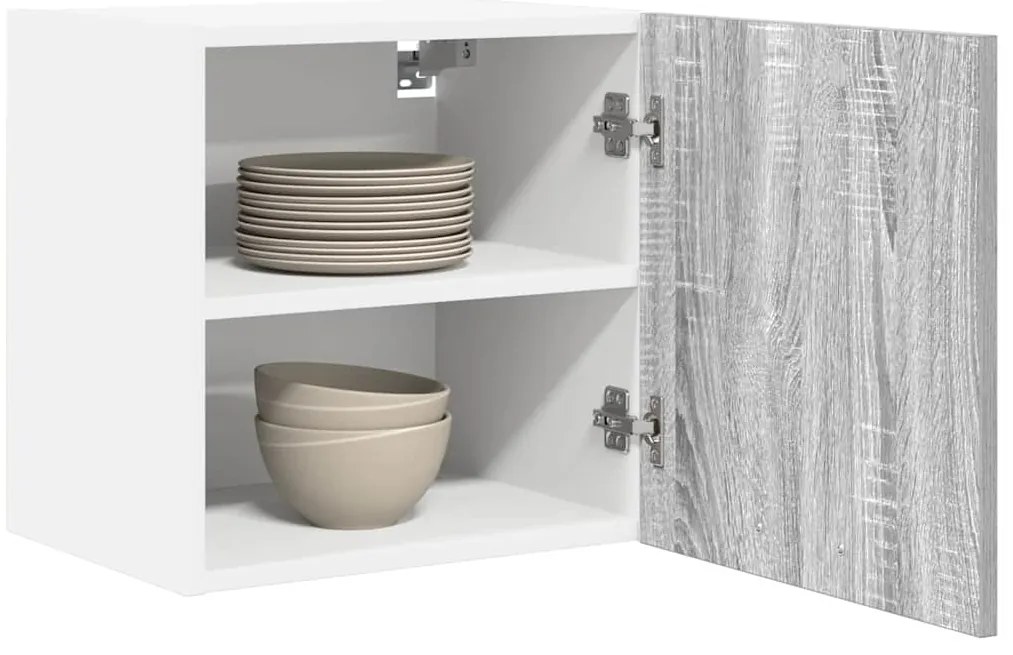 vidaXL Κρεμαστό ντουλάπι Γκρι Σομόνα και Λευκό 40 x 31 x 40 εκ.