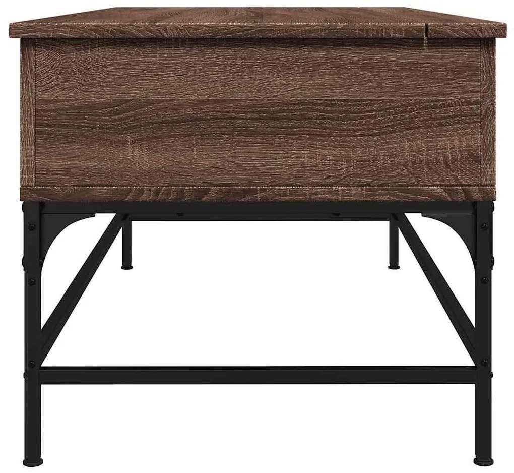 vidaXL Τραπεζάκι Σαλονιού Καφέ Δρυς 100x50x45 εκ. Επ. Ξύλο/Μέταλλο