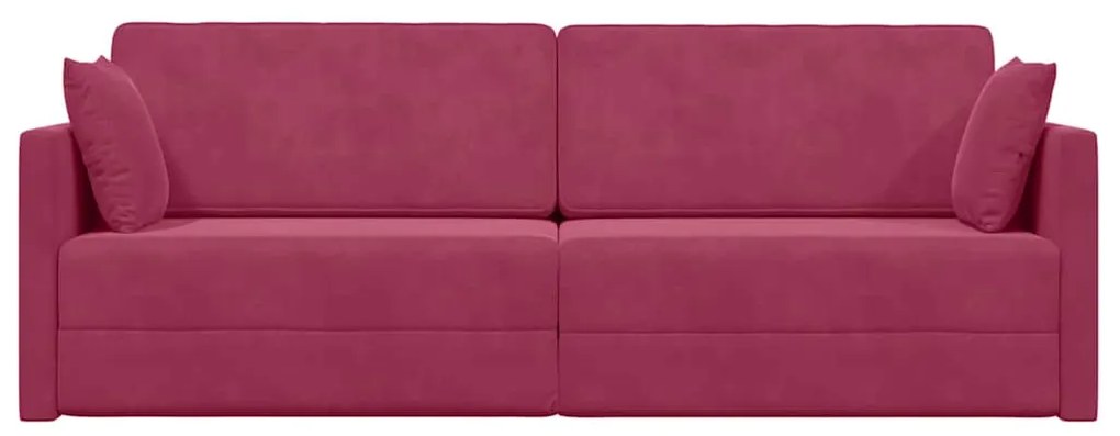 vidaXL Καναπές-κρεβάτι 2 σε 1 Κρασί κόκκινο 213x144x60 cm Βελούδο