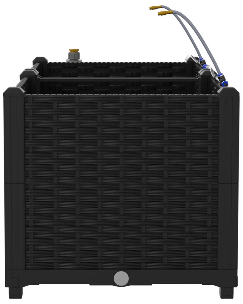 vidaXL Γλάστρες Κήπου 1 τεμ Μαύρο 80 x 40 x 37.5 cm Πλαστικό