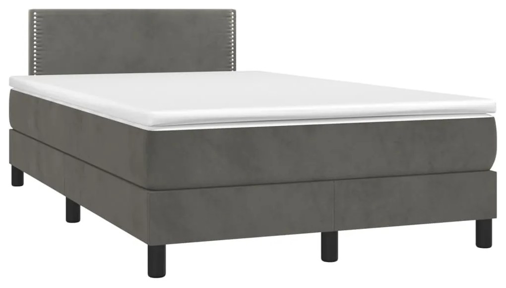 ΚΡΕΒΑΤΙ BOXSPRING ΜΕ ΣΤΡΩΜΑ ΣΚΟΥΡΟ ΓΚΡΙ 120X200 ΕΚ. ΒΕΛΟΥΔΙΝΟ 3141234