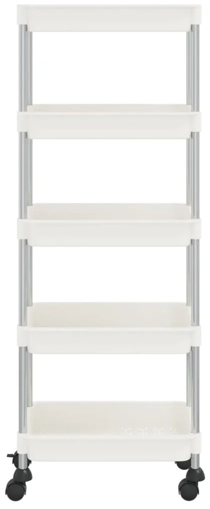vidaXL Τρόλεϊ Κουζίνας 5 Επιπέδων Λευκό 42 x 29 x 128 εκ. Σίδερο/ABS