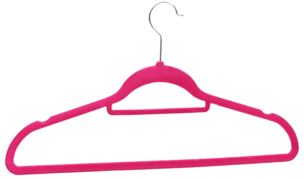 vidaXL Κρεμάστρες Ρούχων Σετ 20 τεμ. Αντιολισθητικές Ροζ Βελούδο