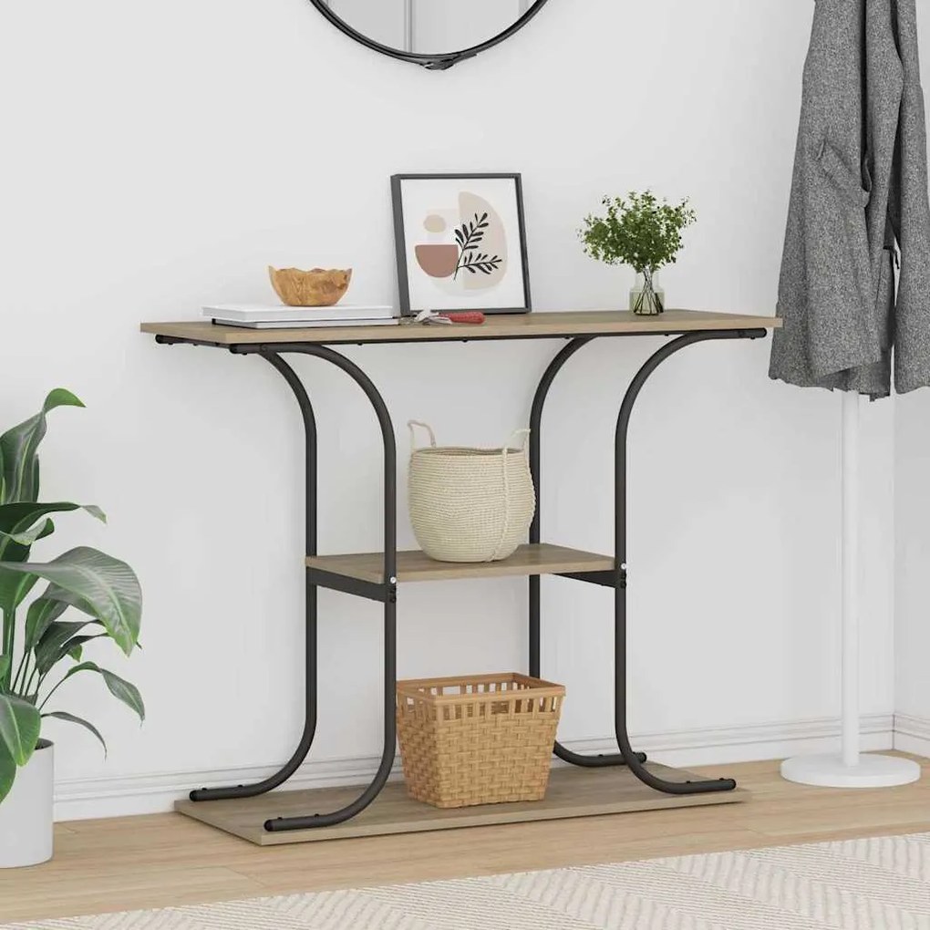 vidaXL Τραπέζι κονσόλας με ράφι Sonoma Δρυς 101 x 35 x 80.5 εκ